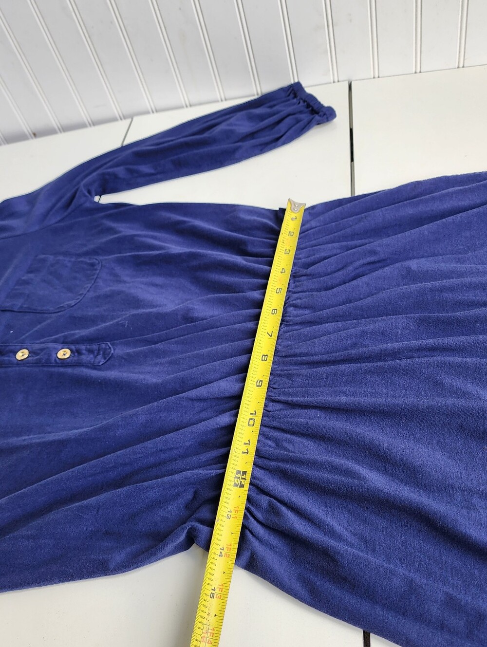LILLY PULITZER Beckett Blouson Jersey Dress Navy Blue 3/4 Sleeve Pima Cotton M - Picture 12 of 16